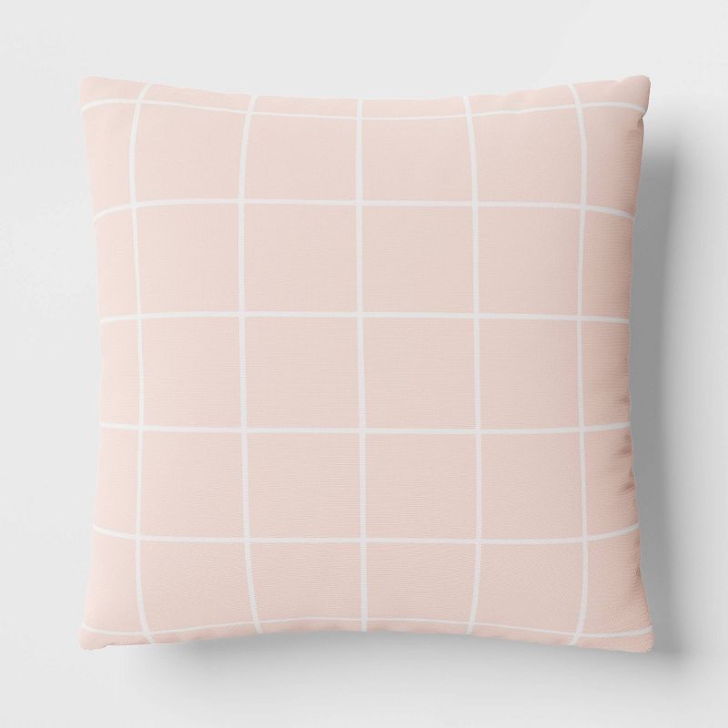 17"x17" Grid Square Outdoor Throw Pillow - Room Essentials™, 1 of 6