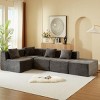 Modern Corduroy Modular Sectional Sofa with Ottoman, Deep Seat Cloud-Style 5 Seat Couch for Living Room or Apartment – The Pop Home - 2 of 4