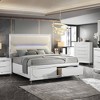 63.9" Queen Bed Tarian Bed White Boucle Pearl White Finish - Acme Furniture: LED Light Headboard, Storage Footboard - 3 of 4