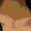 Hollywood Sensation 18K Gold Plated Sterling Silver Necklace with Three Round Cut 15.5 Inches Gold - 4 of 4