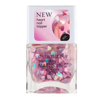 Nails Inc. Romancing in Regents Park Pink Holographic Heart Topper - 0.47 fl oz
