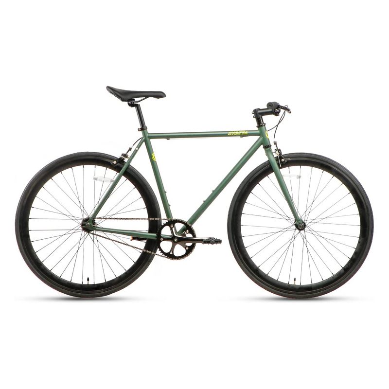 AVASTA BA9002WF-10 700C 58 Inch Single Speed Loop Fixed Gear Urban Commuter Fixie Bike with High-TEN Steel Frame for Adults 5' 11" to 6' 3", Green, 2 of 7