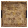 Mikasa Avery Square Lazy Susan Serving Tray, 14" Mango Wood & Iron Rotating Turntable, Dining Table Spinner for Appetizers, Cheese Displays, Cocktails - 4 of 4