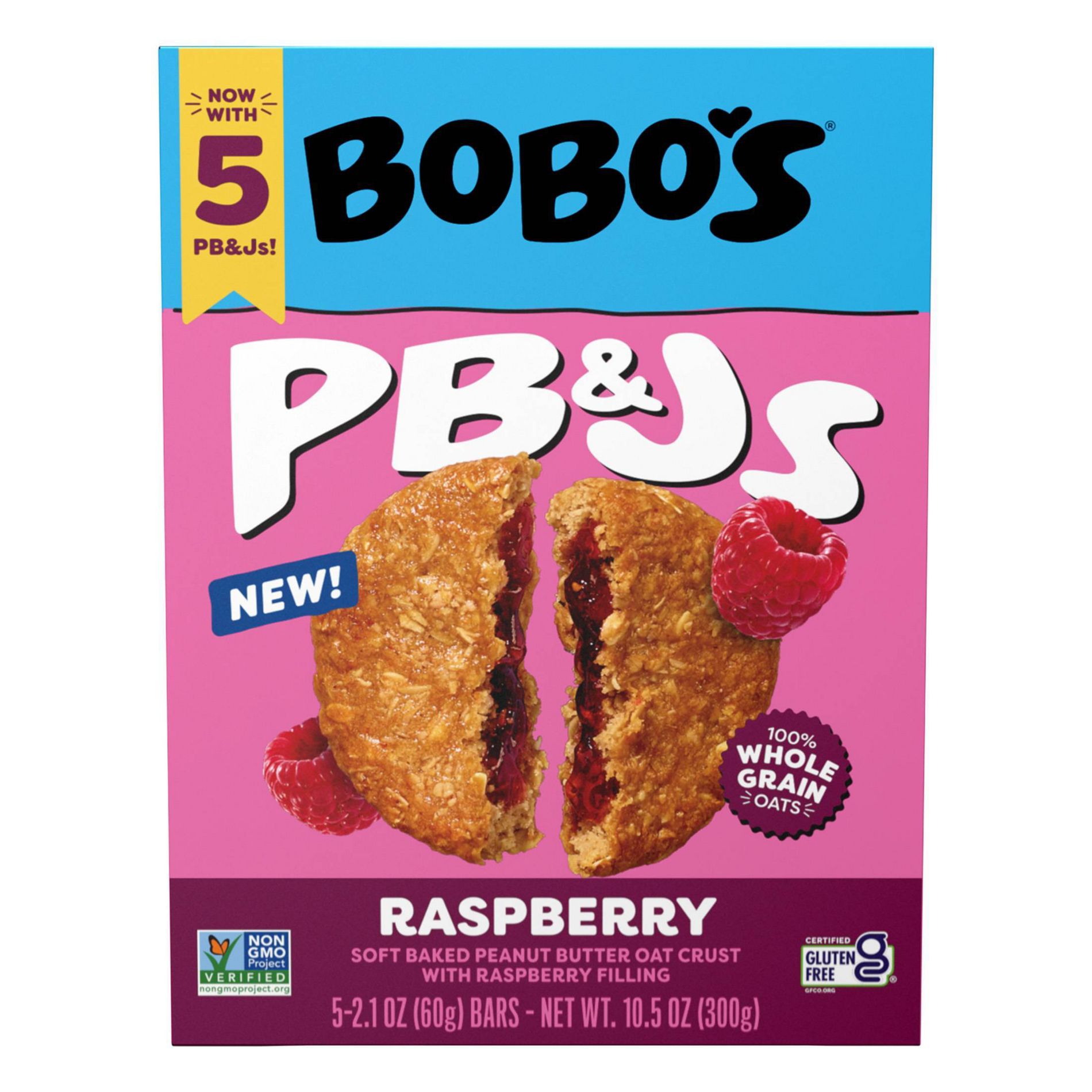 Bobo's Oat Bars Peanut Butter & Jelly Raspberry - 10.5oz/5ct