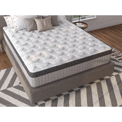 USA-Made 12" Twin Diamond Innerspring Hybrid with Cooling Gel Memory Foam - CertiPUR-US & Oeko-Tex Certified