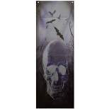 Northlight 70.75” Spooky Blue Skull Graveyard Halloween Door Decoration