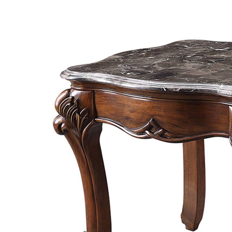 26&#34; Miyeon Accent Table Marble Top/Cherry - Acme Furniture, 3 of 8