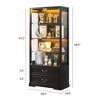 Fredees Display Cabinet with Glass Doors, 67" Adjustable Display Shelf with 3-Color Lights & Human Sensor for Toys & Books - 2 of 4