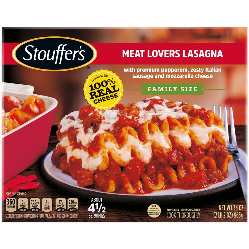Stouffer&#39;s Family Size Frozen Meat Lover&#39;s Lasagna - 34oz, 3 of 11