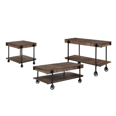 3pc Huntingdale Industrial Coffee Table Set - miBasics