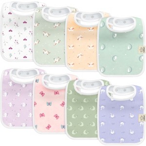 KeaBabies 8-Pack Organic Baby Bibs for Boy, Girl, Drool Bibs, Baby Bib for Girls, Boys,  Newborn Teething Bibs - 1 of 4