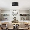 Dewdrop Modern Black Rattan Ceiling Light, Farmhouse Flush Mount Fixture for Entryway or Kitchen - 4 of 4