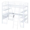 Whisen Stylish Design Full Size Metal Frame Loft Bed with Shelves and L-shaped Desk - 4 of 4