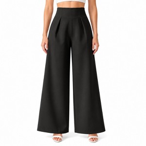 flowy dress pants women EadianDree Women's High Waisted Wide Leg Pleated Front Pants with Silhouette : Target Leg trousers