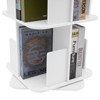 YIYIBYUS 360° Rotating Bookshelf 2 Tier Standing Bookcase Small Corner Bookcase White - 4 of 4