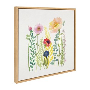 Kate & Laurel All Things Decor 22"x22" Flowers and Ferns Framed Canvas by Patricia Shaw Natural - 1 of 4