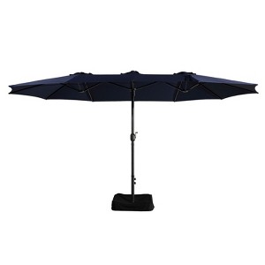 CASAINC 15 ft. Double-Sided Twin Market Umbrella with Base - 1 of 1