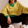 Women's Color Block Sweatshirt Oversized Drop Shoulder Crew Neck Summer Top - 3 of 4