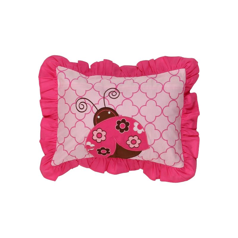Bacati - Lady Bugs pink/chocolate Throw Pillow, 1 of 6