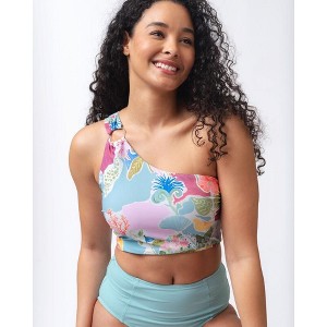 Abstract Shell One-Shoulder Crop Top - 1 of 4