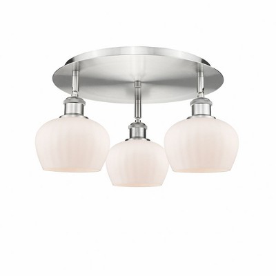 Fenton - 3 Light Flush Mount In Art Deco Style-8 Inches Tall and 18.25 Inches Wide