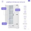 MAYEERTY Tall Bathroom Cabinet 2 Doors 1 Drawer Adjustable Shelf MDF White - 4 of 4