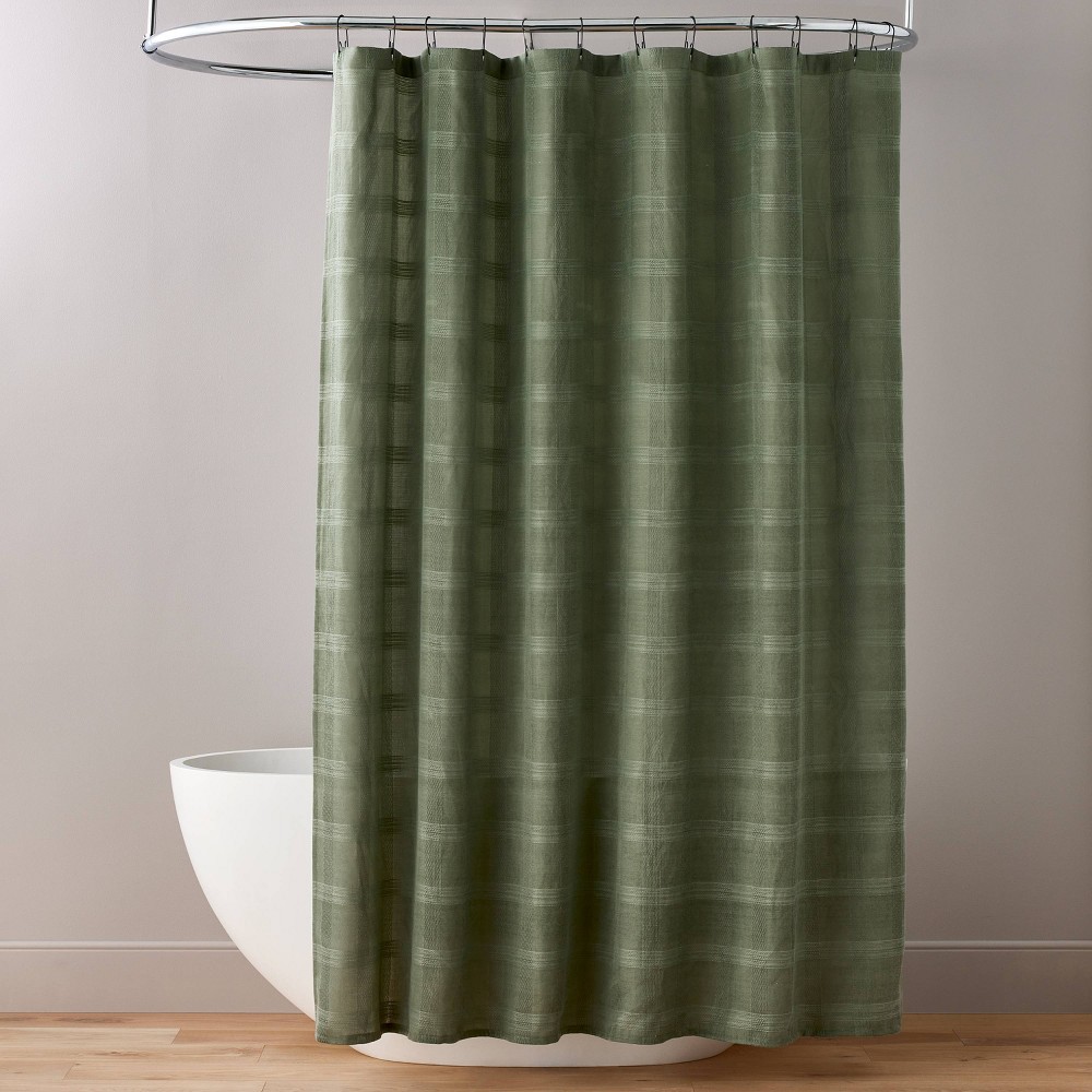 Washed Square Shower Curtain Green - Hearth & Hand with Magnolia