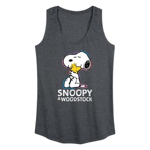 Women's - Peanuts - Snoopy And Woodstock Graphic Racerback Tank - 1 of 4