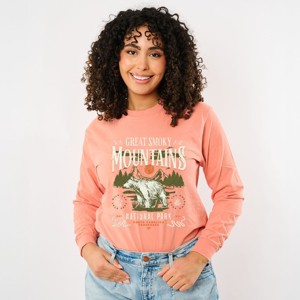 Simply Sage Market Great Smokey Mountains National Park Bear Garment Dyed Long Sleeve - 1 of 4