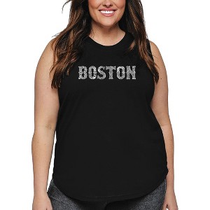LA Pop Art Women's Word Art Tank Top - BOSTON NEIGHBORHOODS - 1 of 4