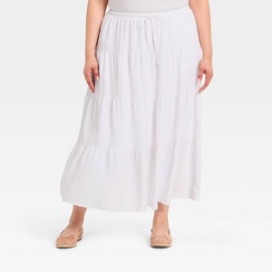 Women's Tiered Skirt - A New Day™ White 1X : Target