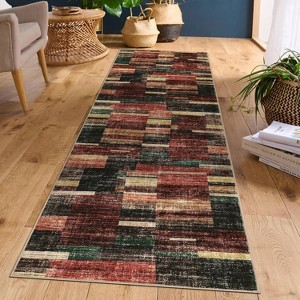 TackView Washable Area Rug, Foldable Geometric Printed Carpet, Soft Low Pile Floor Mats, Floor Covering for Bedroom Living Room - 1 of 4