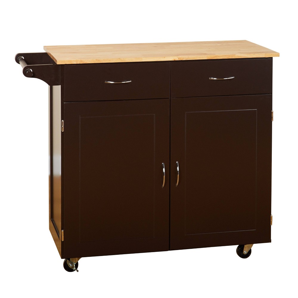 Large Kitchen Cart with Wood Top  - Buylateral