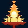 Men's Design By Humans Christmas in July Tree Sunset By destiny29 Tank Top - 2 of 3
