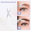 Unique Bargains Portable Stainless Steel Eyebrow Trimmer Scissors with Comb 1 Pc - 4 of 4