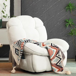 DYHOME Power Recliner Chair for Adults, Swivel Rocking Recliner Chairs with Massage and Heated, Soft Fabric Single Reclining Sofa, with USB Port - 1 of 4