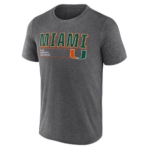NCAA Miami Hurricanes Men's Charcoal Heather Poly T-Shirt - 1 of 3