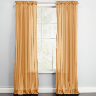 BrylaneHome BH Studio Sheer Voile Rod-Pocket Panel Pair
