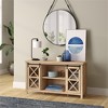 58" Modern Farmhouse TV Stand in White Oak Wood - Henn&Hart - 3 of 4