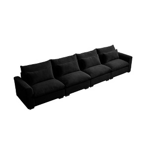 NicBex 157.5 Inch Deep Seat Corduroy Couch,4 Seater Sofa with 4 Waist Pillows for Living Room,Bedroom,Office,Apartment - 1 of 4