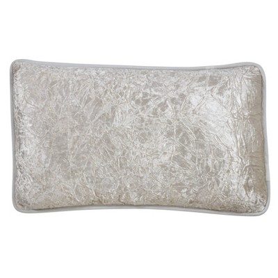 12"x20" Crushed Velvet Pillow Cover Ivory - SARO Lifestyle