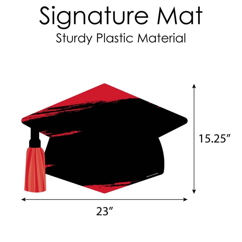 Big Dot of Happiness Red Grad - Best is Yet to Come - Grad Cap Guest Book Sign - Red Graduation Party Guestbook Alternative - Signature Mat, 4 of 8