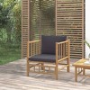 vidaXL Bamboo Patio Sofa with Dark Gray Cushions - Durable Outdoor Furniture with Comfortable Seat Experience and Modular Design - 2 of 4