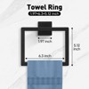 Itopfox 5 Piece Matte Black Bathroom Hardware Set 16 Inch Towel Bar Towel Ring Toilet Paper Holder 2 Towel Hooks Stainless Steel - 4 of 4