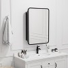 SpassWay 20 x 28 Inch Recessed or Wall Mount Medicine Cabinet Black Bathroom Storage with 3 Cupboards - 3 of 4