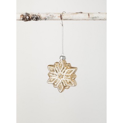 Sullivans Snowflake Glass Ornament 3.75"H Gold