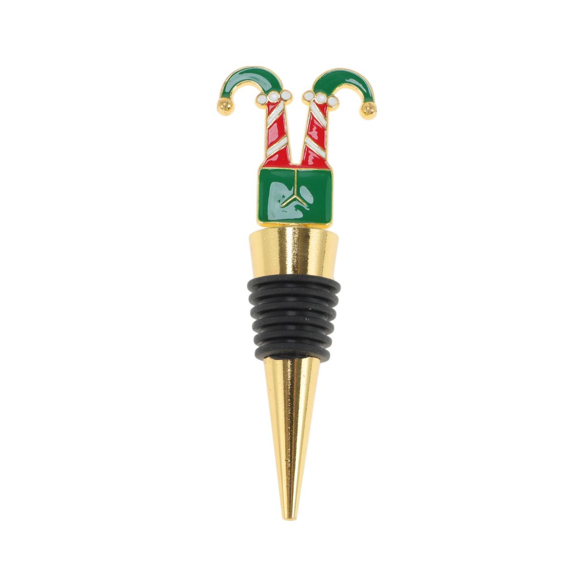 Unique Bargains Bottle Stopper Zinc Alloy TPR Red Green Black Gold Tone 3.94"x1.38"x0.79" 1Pc