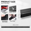 Unique Bargains Aluminum Nylon Door Brush Bottom Sweeps 35.46" x 1.89" Black 2 Pcs - 2 of 4