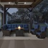 POCASSY 5PCS Outdoor Furniture Set with Fire Pit Table, Outdoor Conversation Set with All Weather Brown Wicker Sectional Sofa and Swivel Chair - 2 of 4