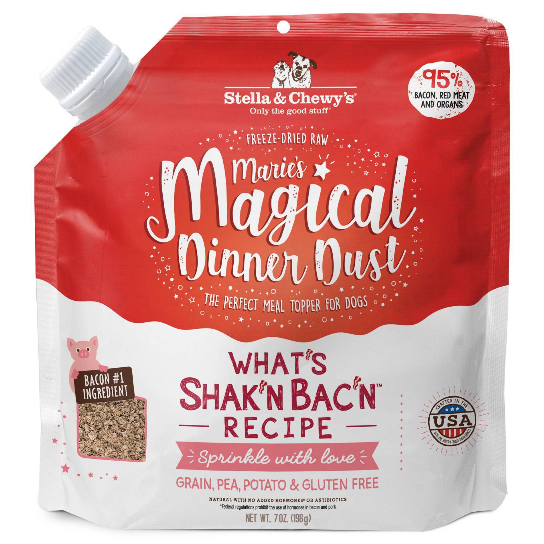 Stella & Chewy's Marie's Magical Dinner Dust Shak'n Bak'n Bacon Flavor Dry Dog Food - 7oz